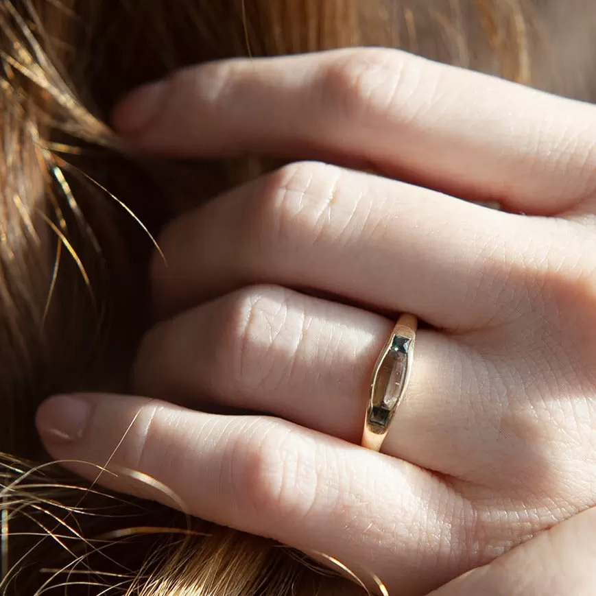 SALE! Solstice Canyon Ring with Oregon Sunstone and Sapphires by Faeber Studio