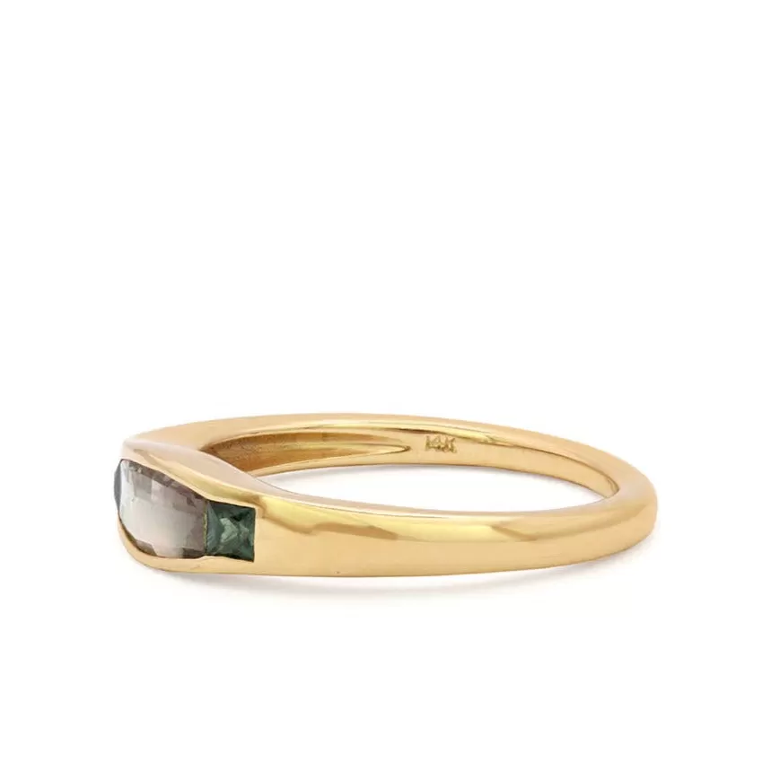 SALE! Solstice Canyon Ring with Oregon Sunstone and Sapphires by Faeber Studio