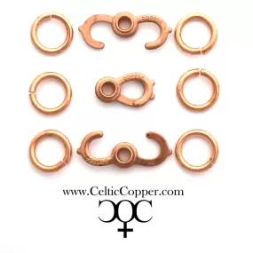 Set of 3 Solid Copper Clasp Kits 16mm Sister Hook with Jump Rings JSCSH3 Heavy Duty Copper Clasps