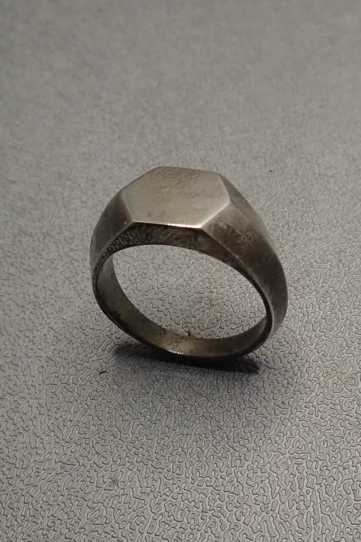 SILVER HEXAGONAL  RING - one made