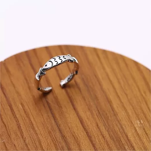 Small Fish Vintage Adjustable Plain Ring