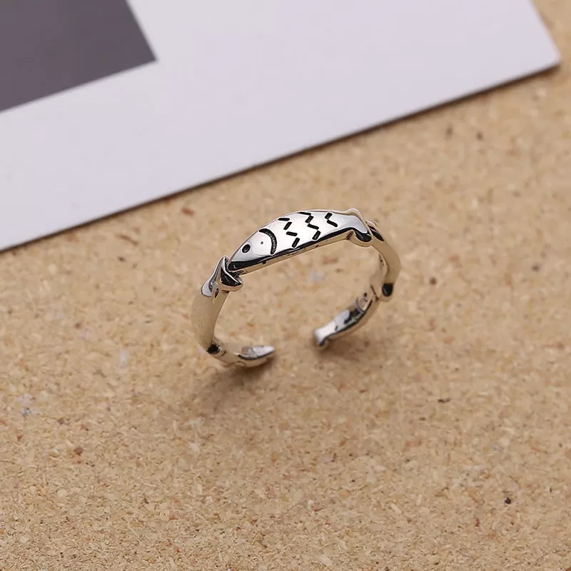 Small Fish Vintage Adjustable Plain Ring