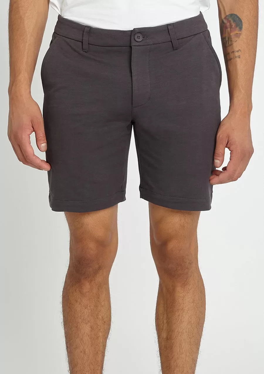 Solid Slub Knit Fleece Short (Ash Grey)