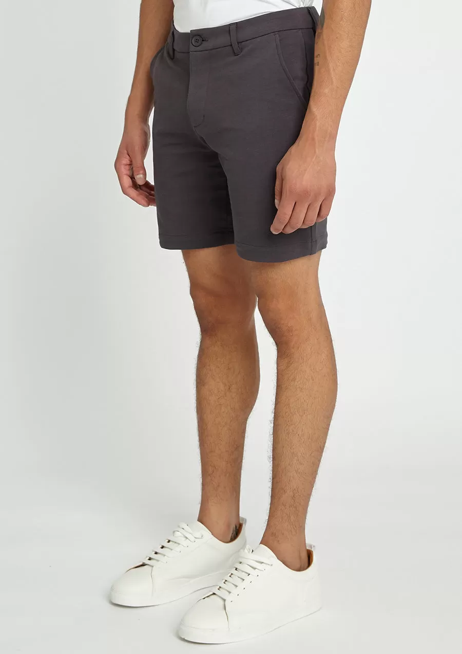 Solid Slub Knit Fleece Short (Ash Grey)