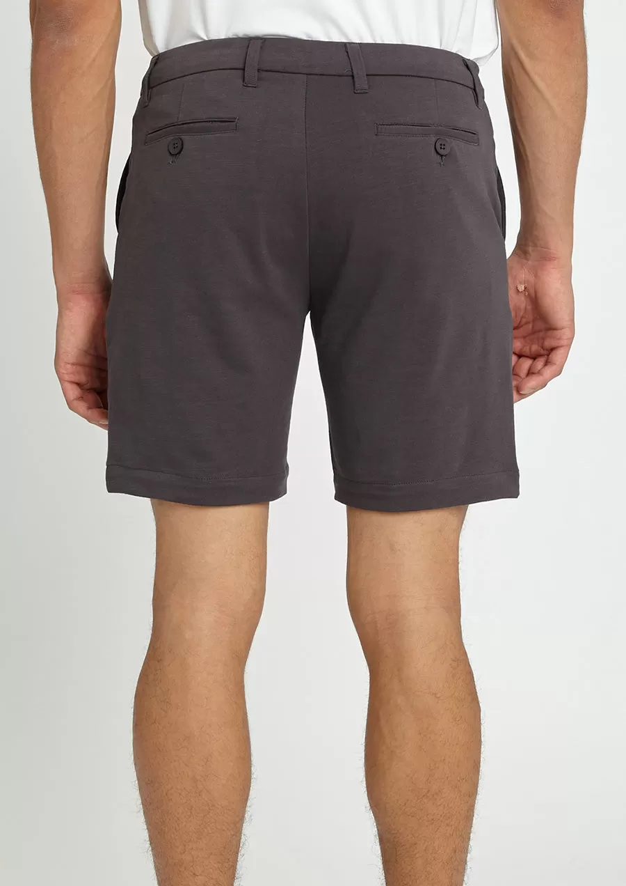 Solid Slub Knit Fleece Short (Ash Grey)