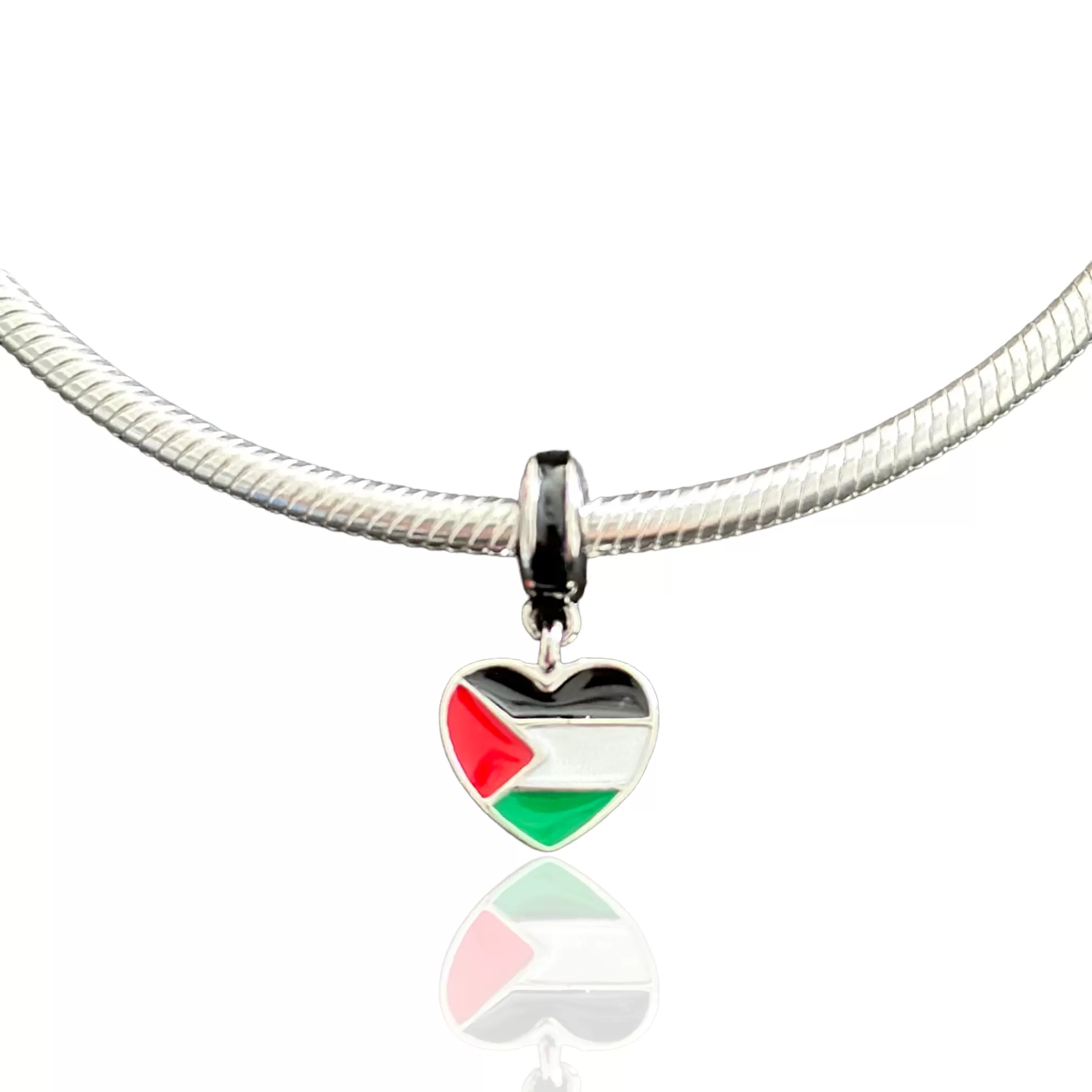 Sterling Silver I Love Palestine Charm