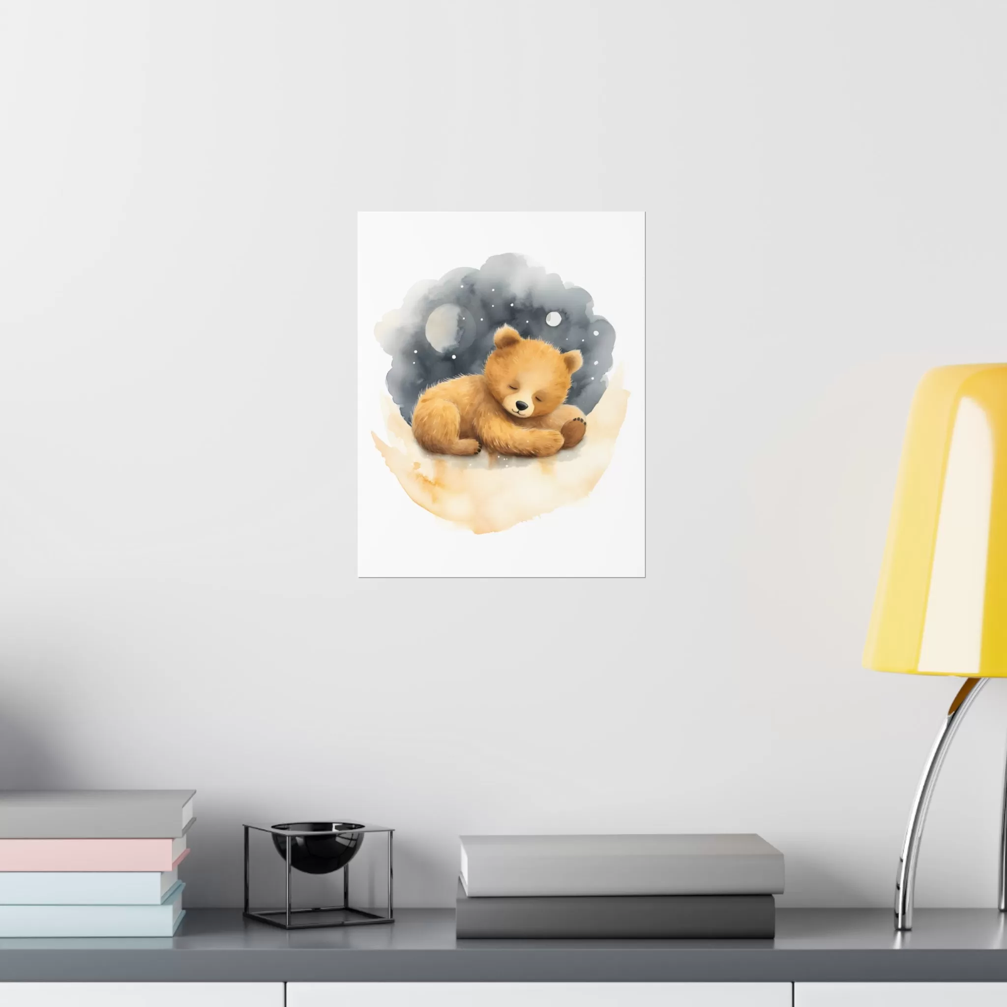 Teddy Bear Print, Bear Nursery Decor, Baby Boy Print, Nursery Wall Art, Moon and Stars, Lovable Teddy, Nursery Decor, Nursery Wall Art.