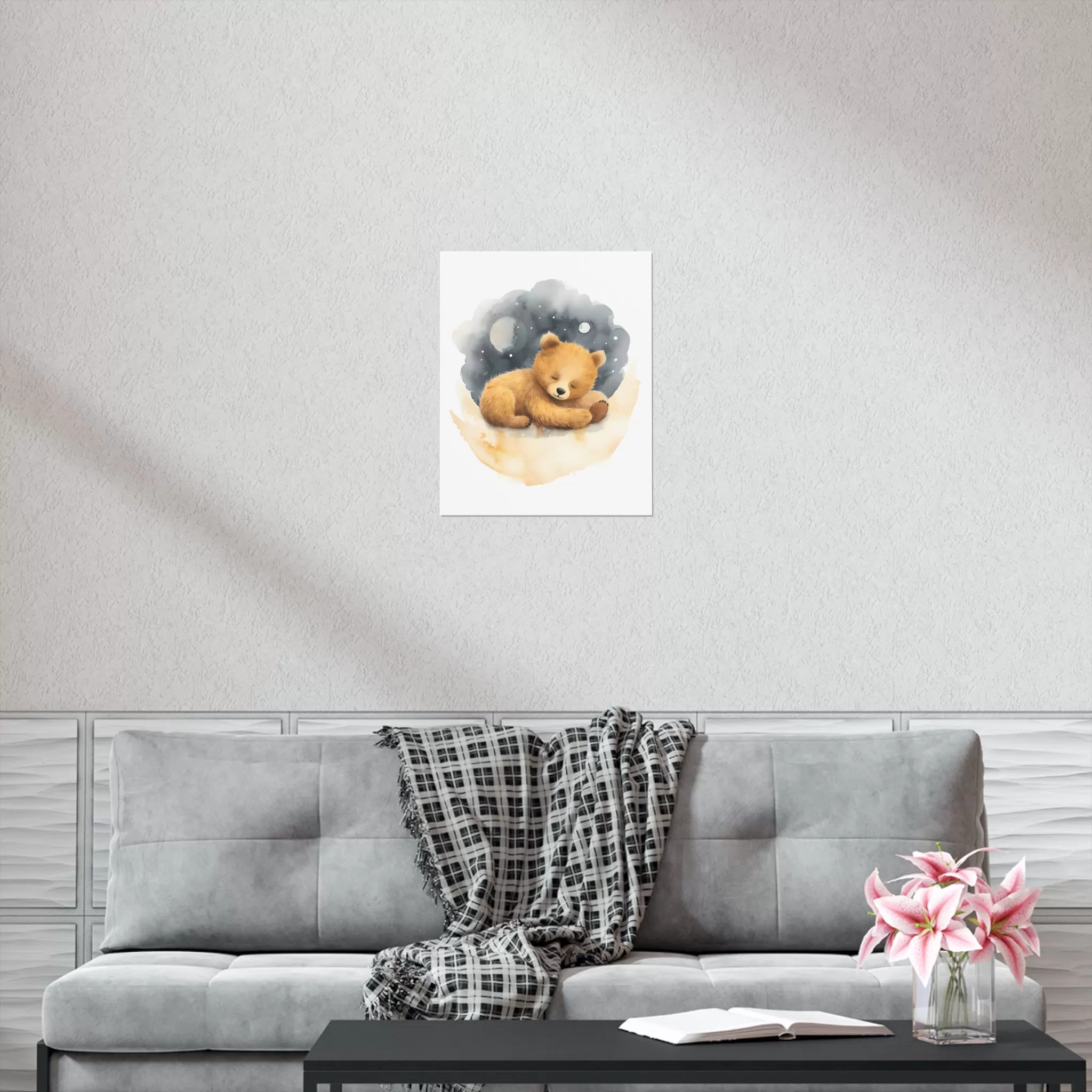 Teddy Bear Print, Bear Nursery Decor, Baby Boy Print, Nursery Wall Art, Moon and Stars, Lovable Teddy, Nursery Decor, Nursery Wall Art.