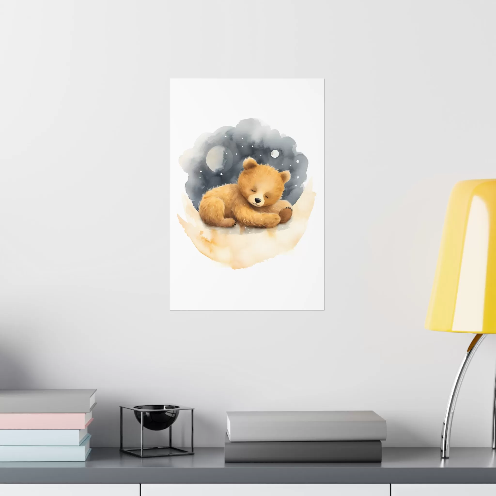 Teddy Bear Print, Bear Nursery Decor, Baby Boy Print, Nursery Wall Art, Moon and Stars, Lovable Teddy, Nursery Decor, Nursery Wall Art.