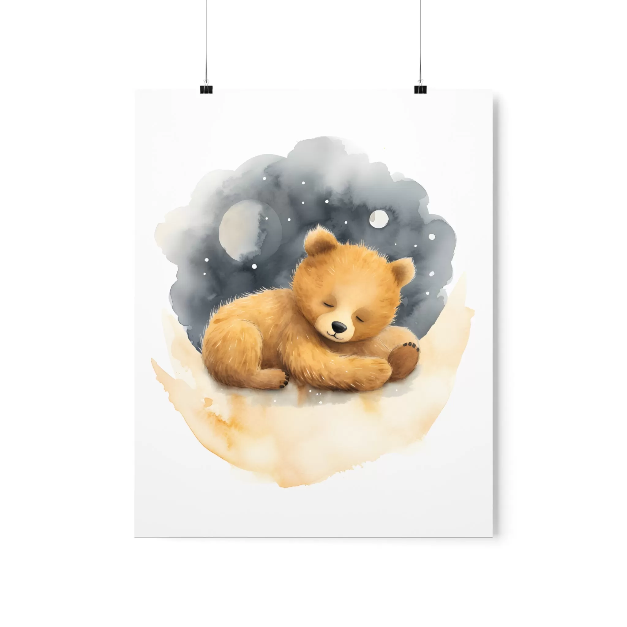 Teddy Bear Print, Bear Nursery Decor, Baby Boy Print, Nursery Wall Art, Moon and Stars, Lovable Teddy, Nursery Decor, Nursery Wall Art.