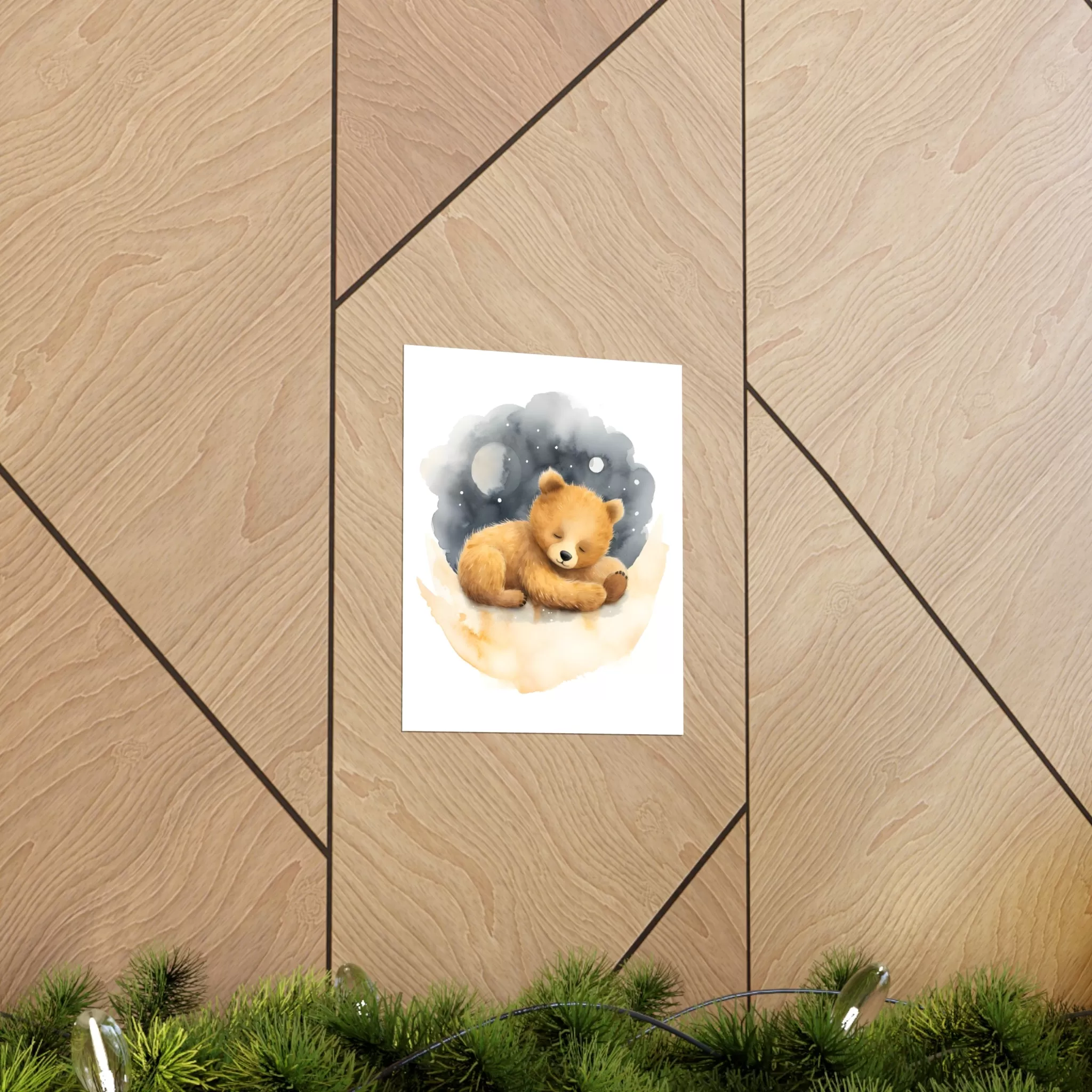 Teddy Bear Print, Bear Nursery Decor, Baby Boy Print, Nursery Wall Art, Moon and Stars, Lovable Teddy, Nursery Decor, Nursery Wall Art.