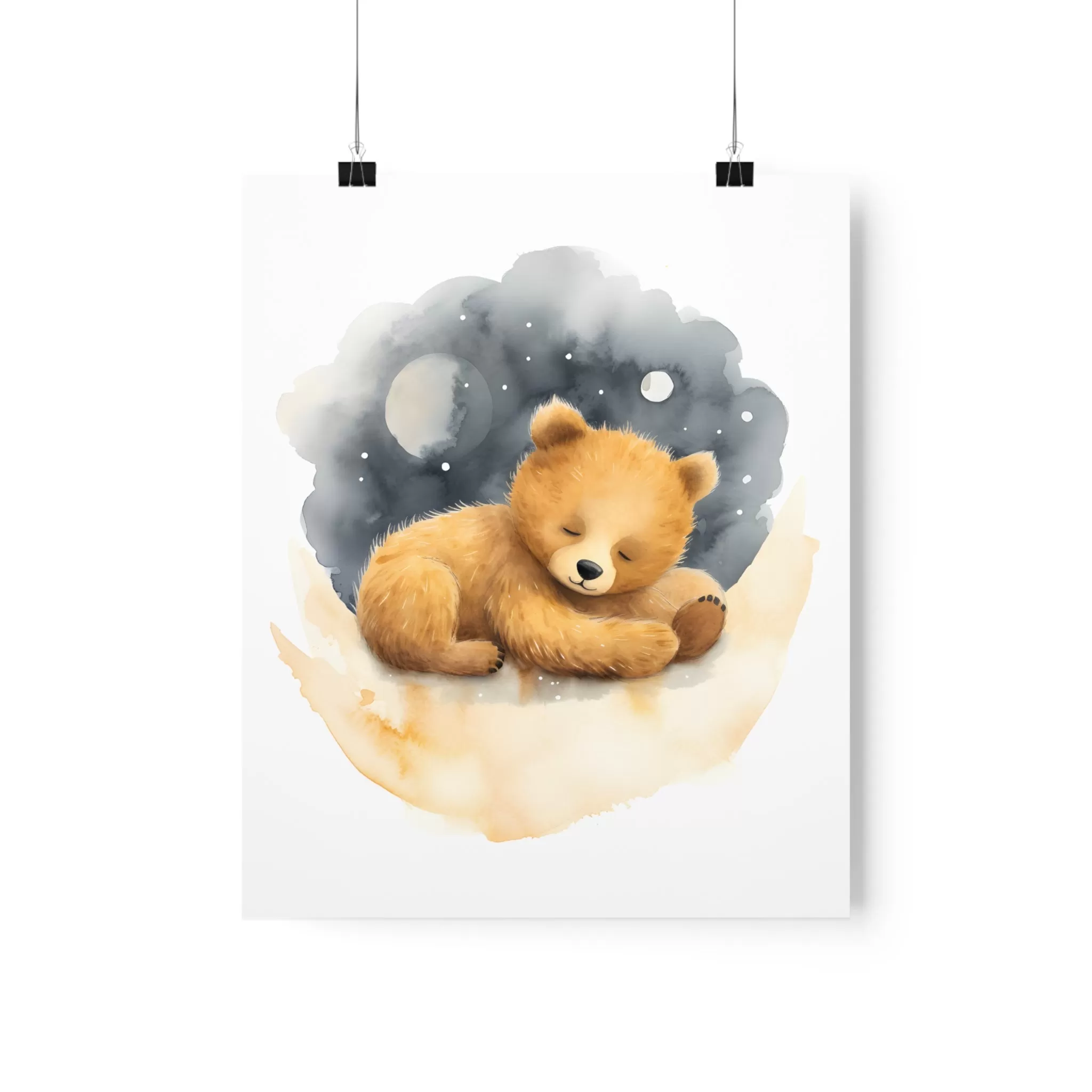 Teddy Bear Print, Bear Nursery Decor, Baby Boy Print, Nursery Wall Art, Moon and Stars, Lovable Teddy, Nursery Decor, Nursery Wall Art.