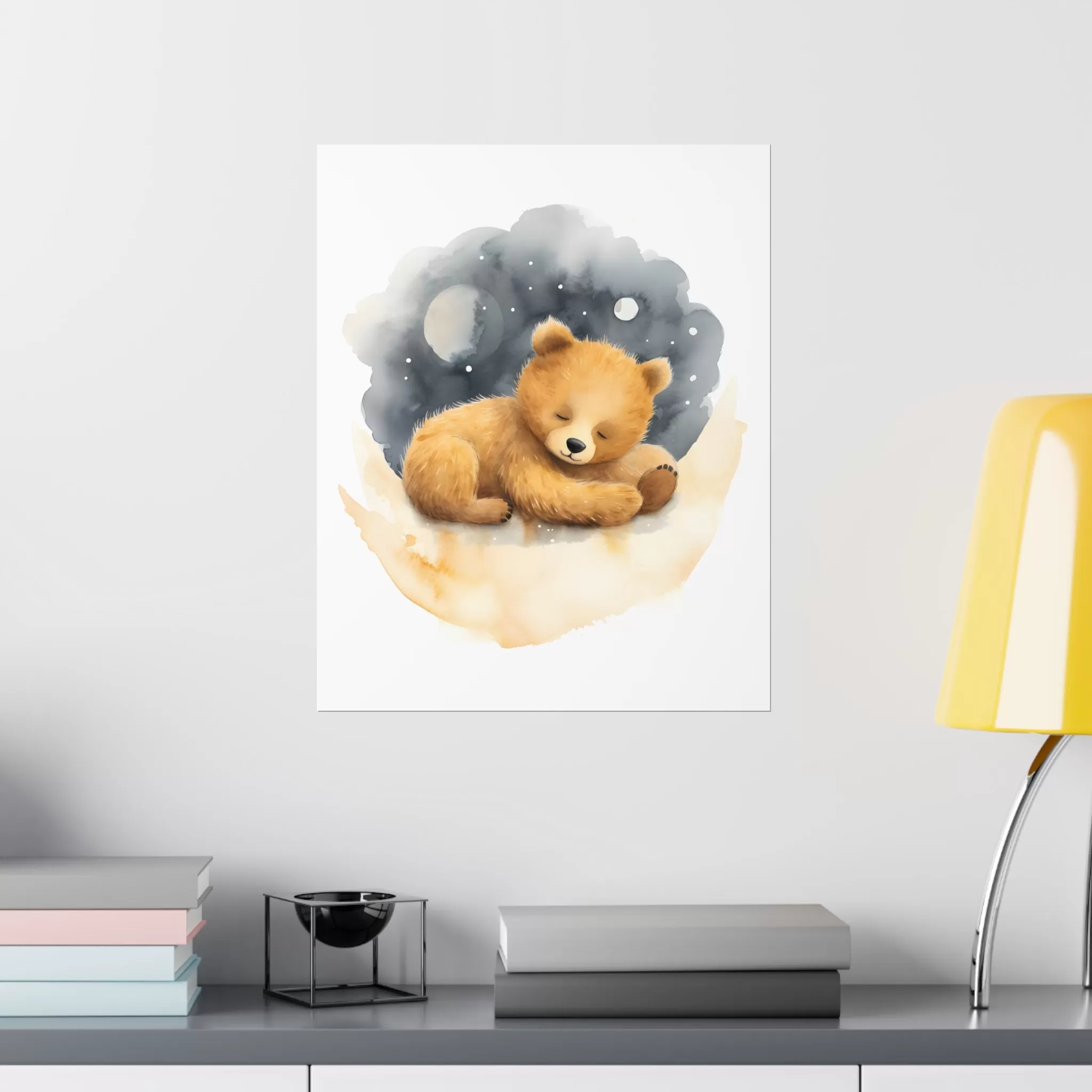 Teddy Bear Print, Bear Nursery Decor, Baby Boy Print, Nursery Wall Art, Moon and Stars, Lovable Teddy, Nursery Decor, Nursery Wall Art.