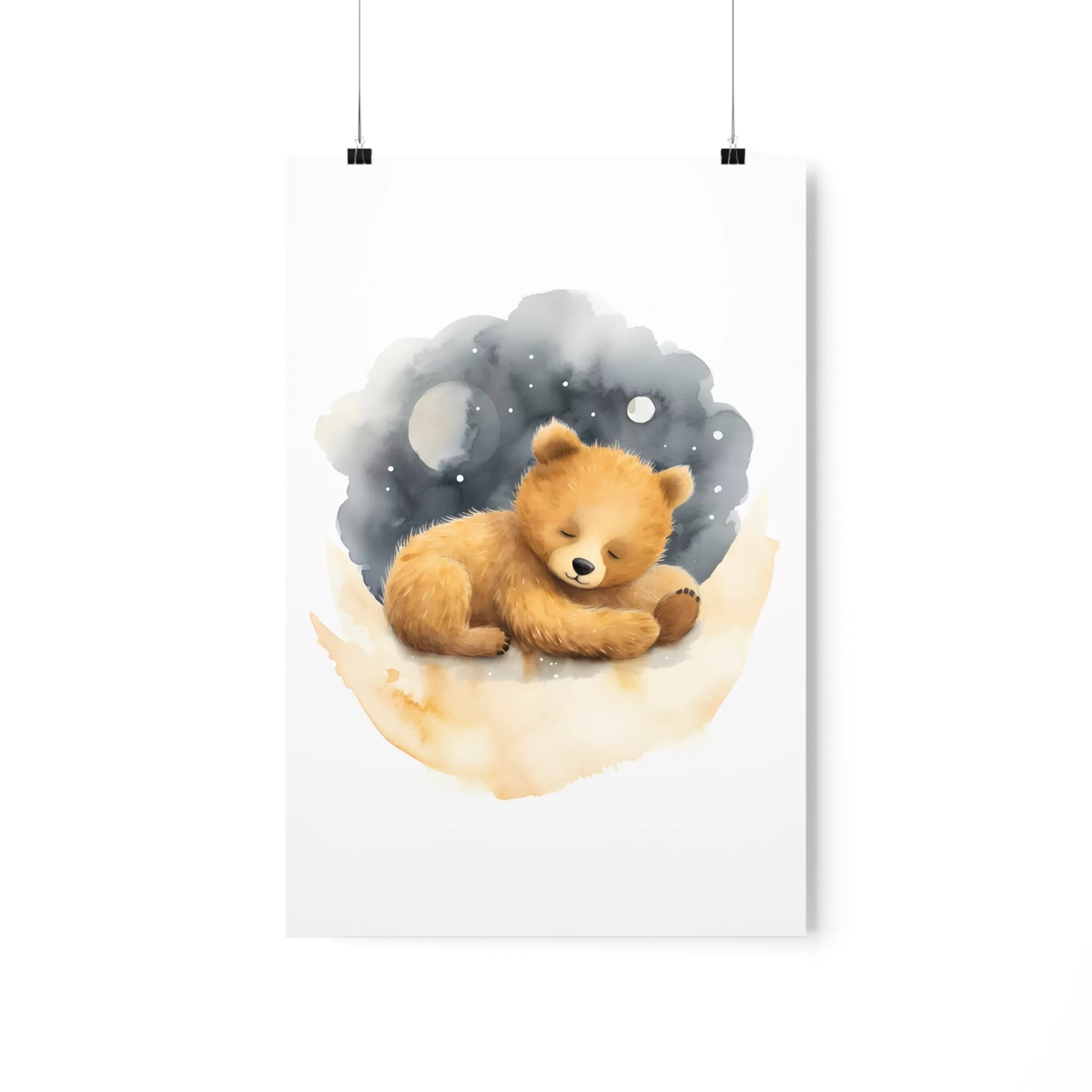 Teddy Bear Print, Bear Nursery Decor, Baby Boy Print, Nursery Wall Art, Moon and Stars, Lovable Teddy, Nursery Decor, Nursery Wall Art.