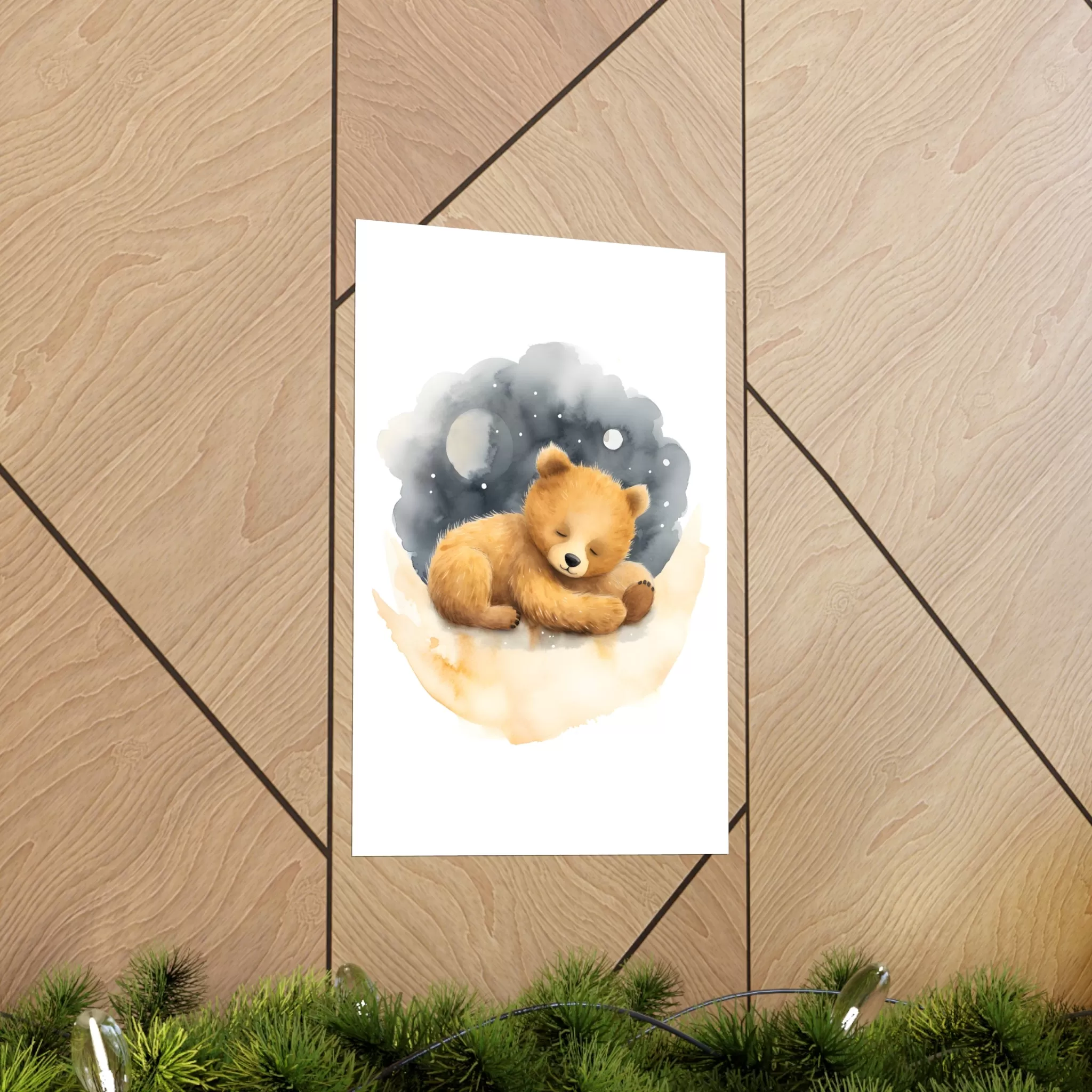 Teddy Bear Print, Bear Nursery Decor, Baby Boy Print, Nursery Wall Art, Moon and Stars, Lovable Teddy, Nursery Decor, Nursery Wall Art.