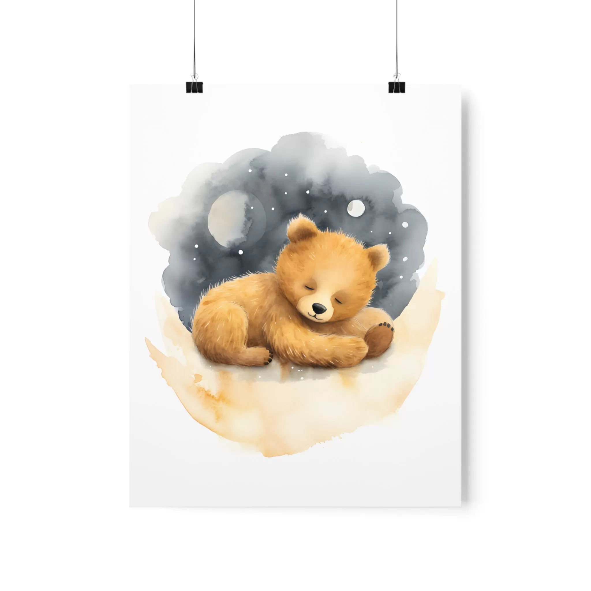 Teddy Bear Print, Bear Nursery Decor, Baby Boy Print, Nursery Wall Art, Moon and Stars, Lovable Teddy, Nursery Decor, Nursery Wall Art.