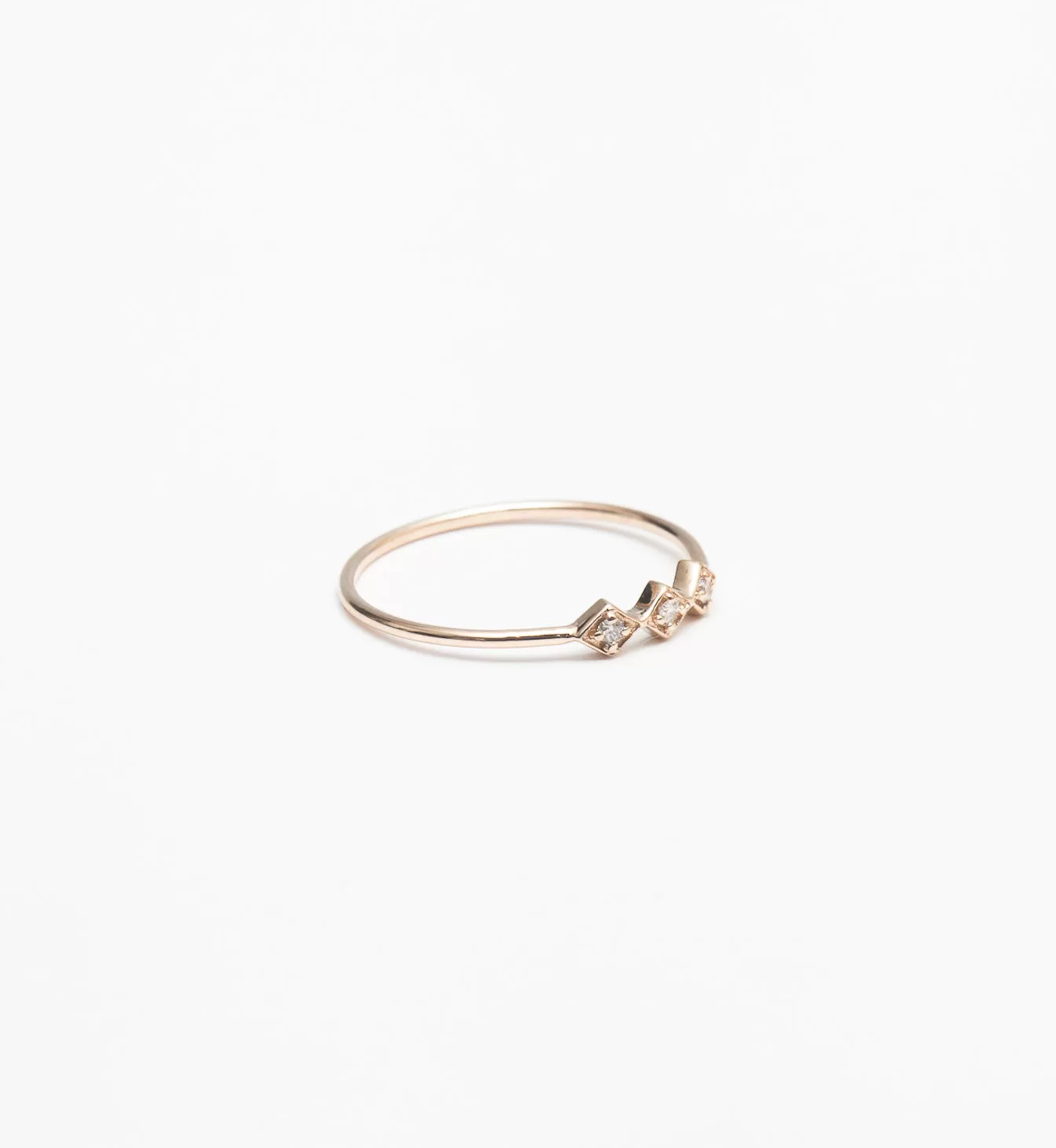 Tiny Diamond Shape Line Ring