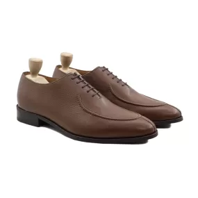 Torun - Men's Brown Pebble Grain Wholecut Shoe