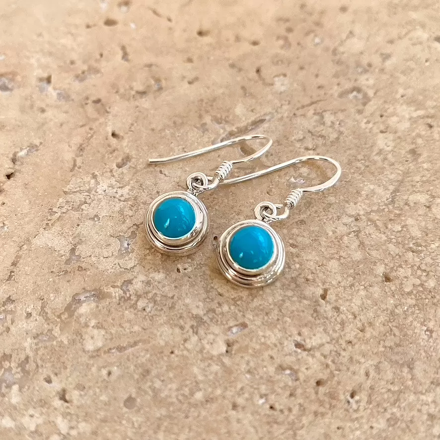 Turquoise Small Round Cabochon Earrings - Jyn