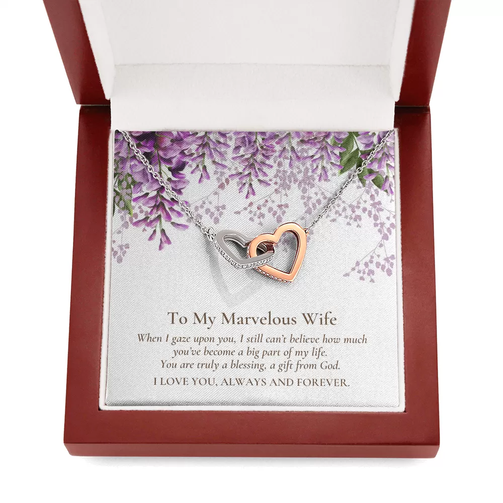 Two Hearts Linked Forever To Marvelous Wife Necklace