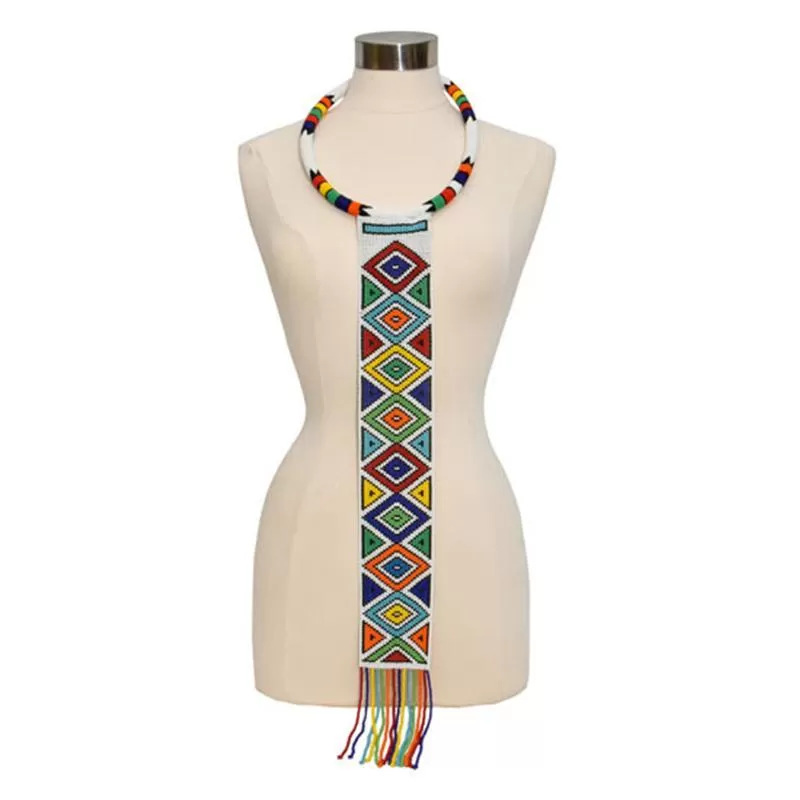 Unisex Long Beaded Neck Tie Necklace 01