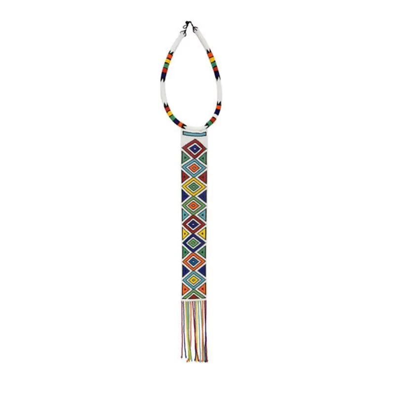 Unisex Long Beaded Neck Tie Necklace 01