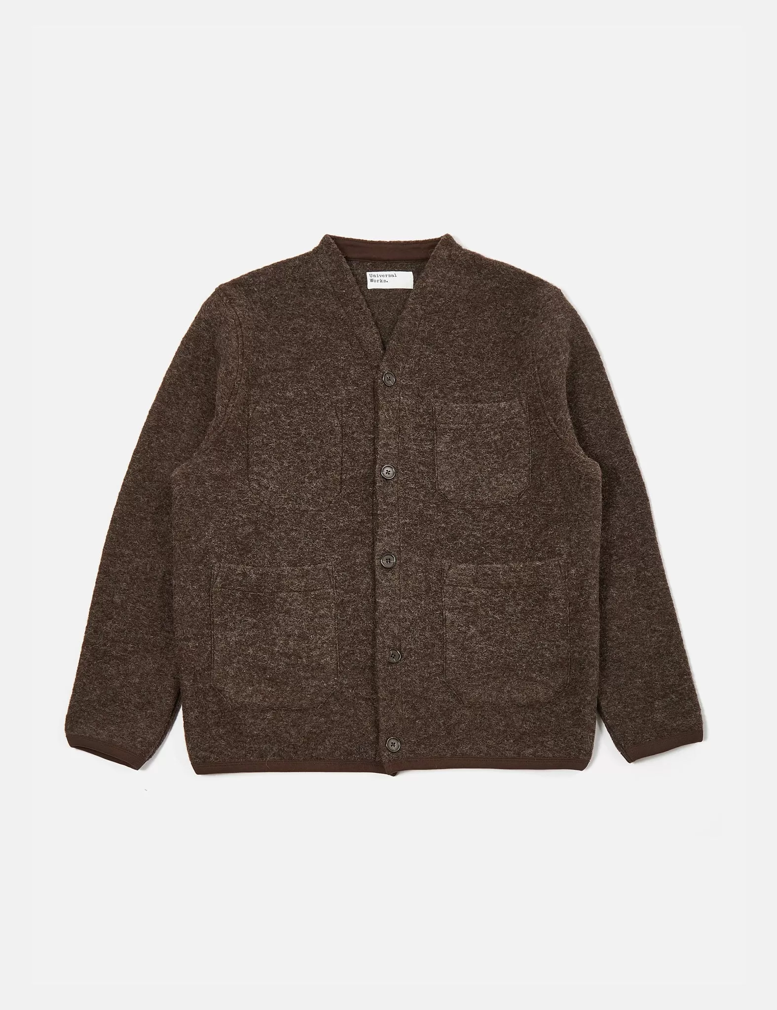 Universal Works Cardigan (Wool Fleece) - Brown