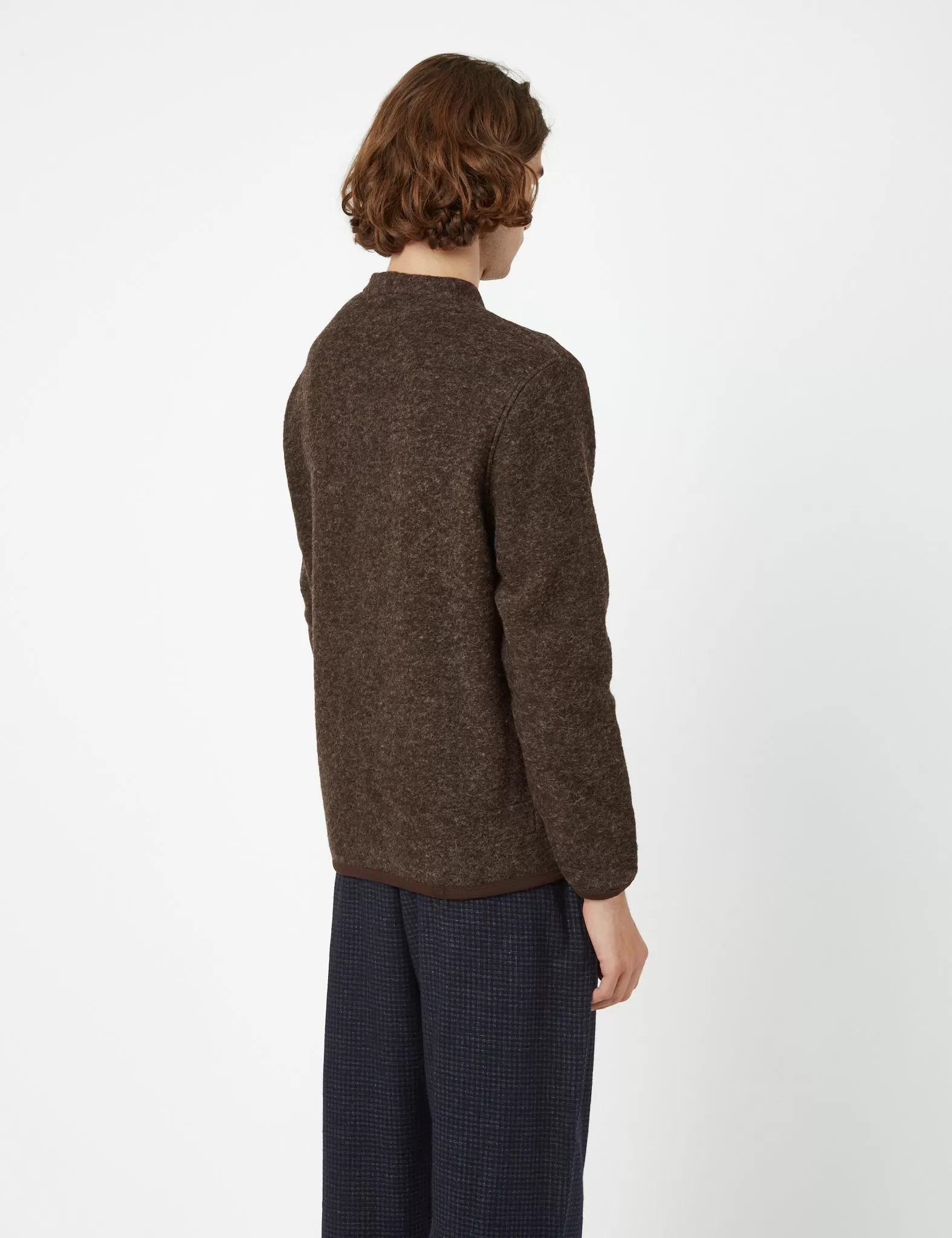 Universal Works Cardigan (Wool Fleece) - Brown