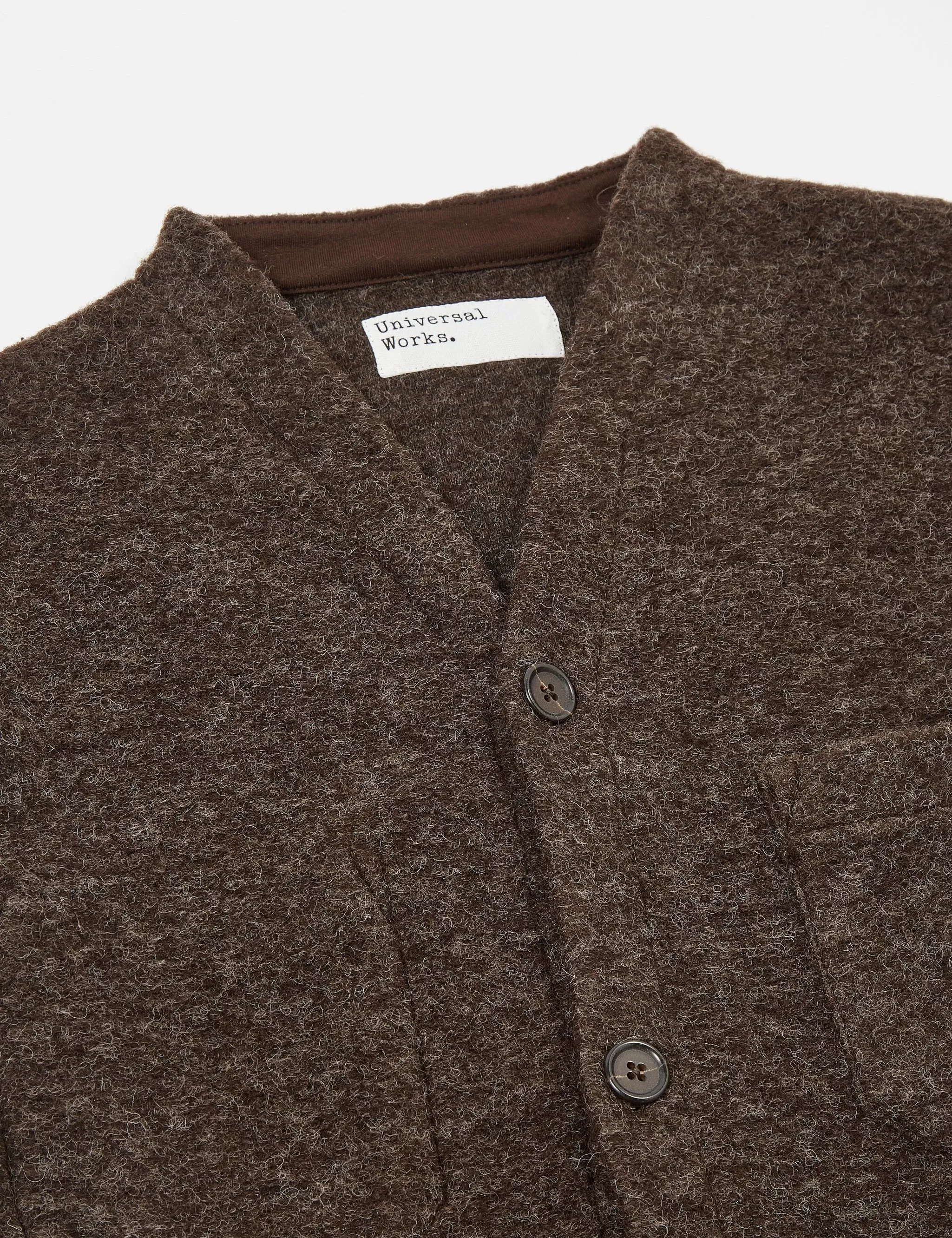 Universal Works Cardigan (Wool Fleece) - Brown