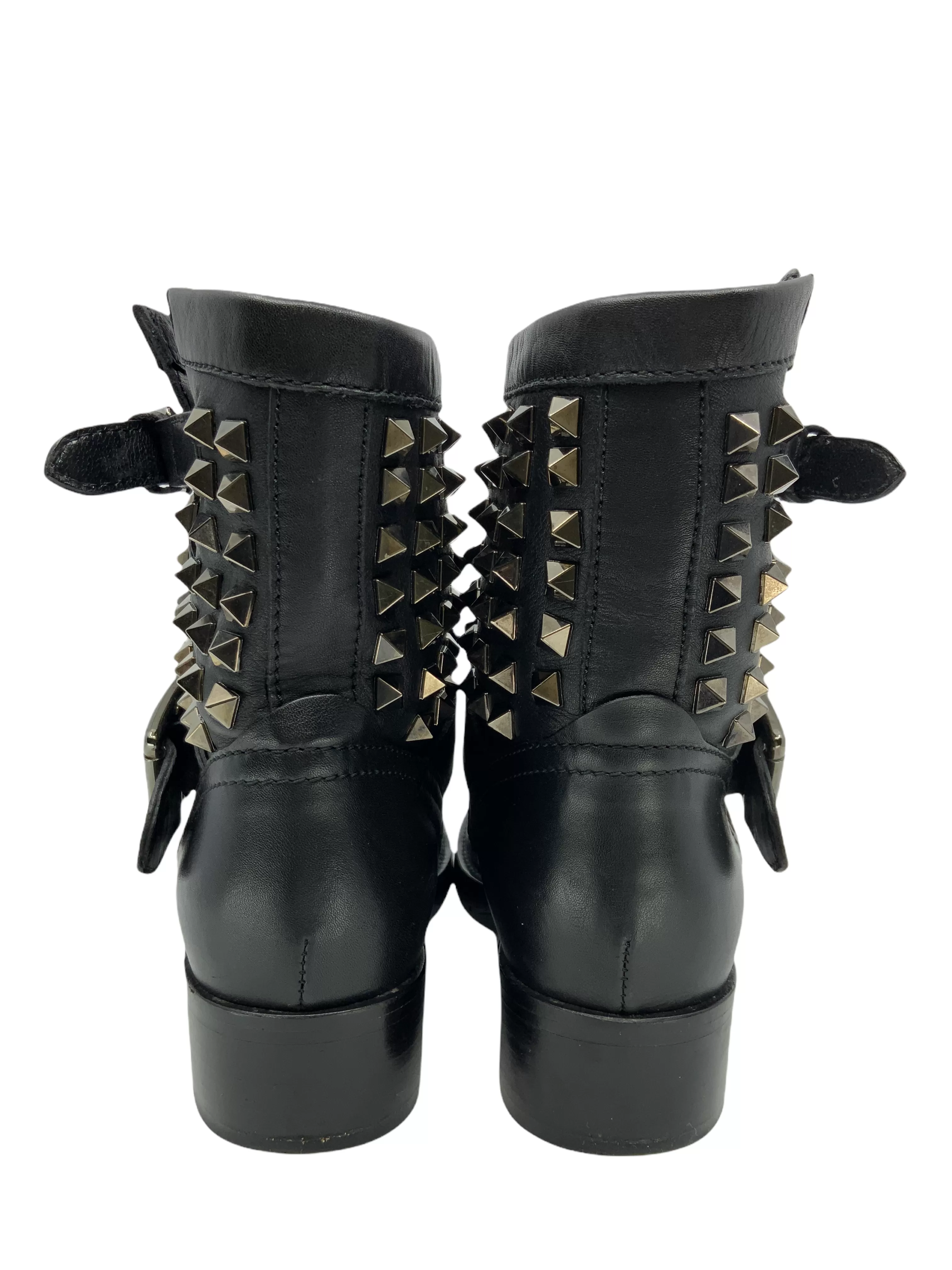 Valentino Rockstud Rolling Leather Biker Boot Size 5