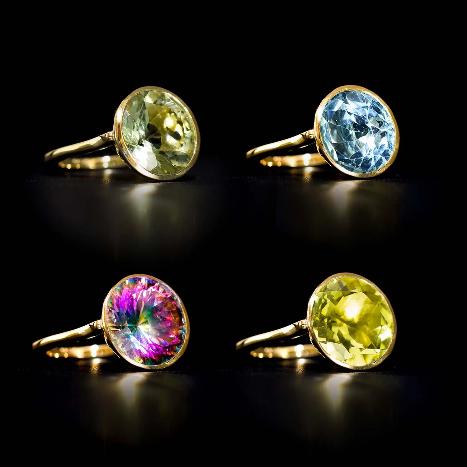 Vegas Gemstone Ring Gold