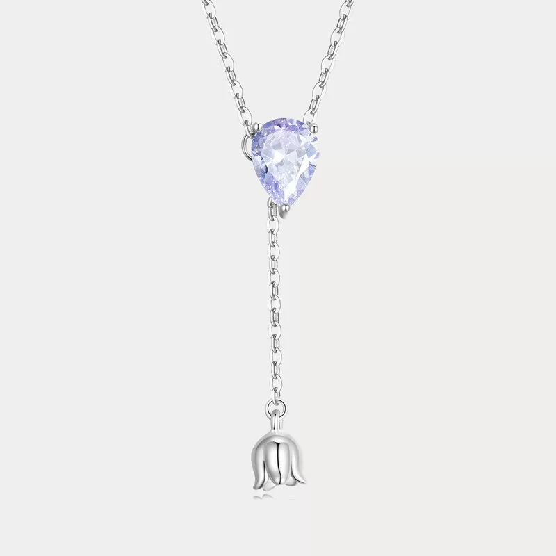 Vertical Lariat Lily Necklace