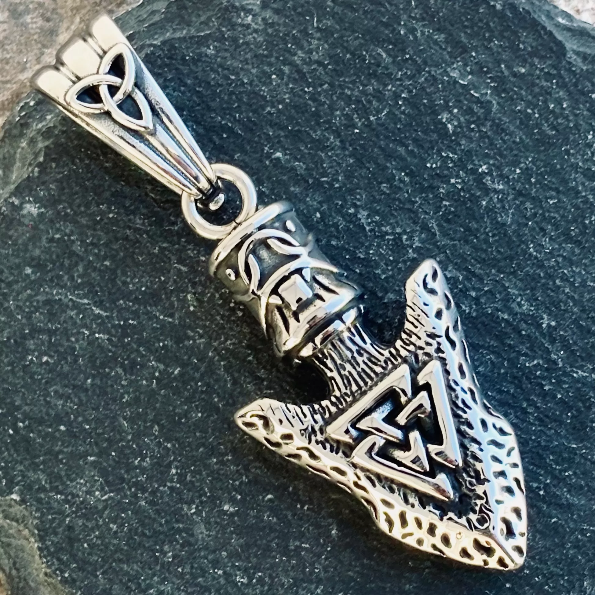 Viking - Arrow Head W/Valknut Pendant - Necklace (813)