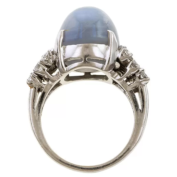 Vintage Star Sapphire & Diamond Ring