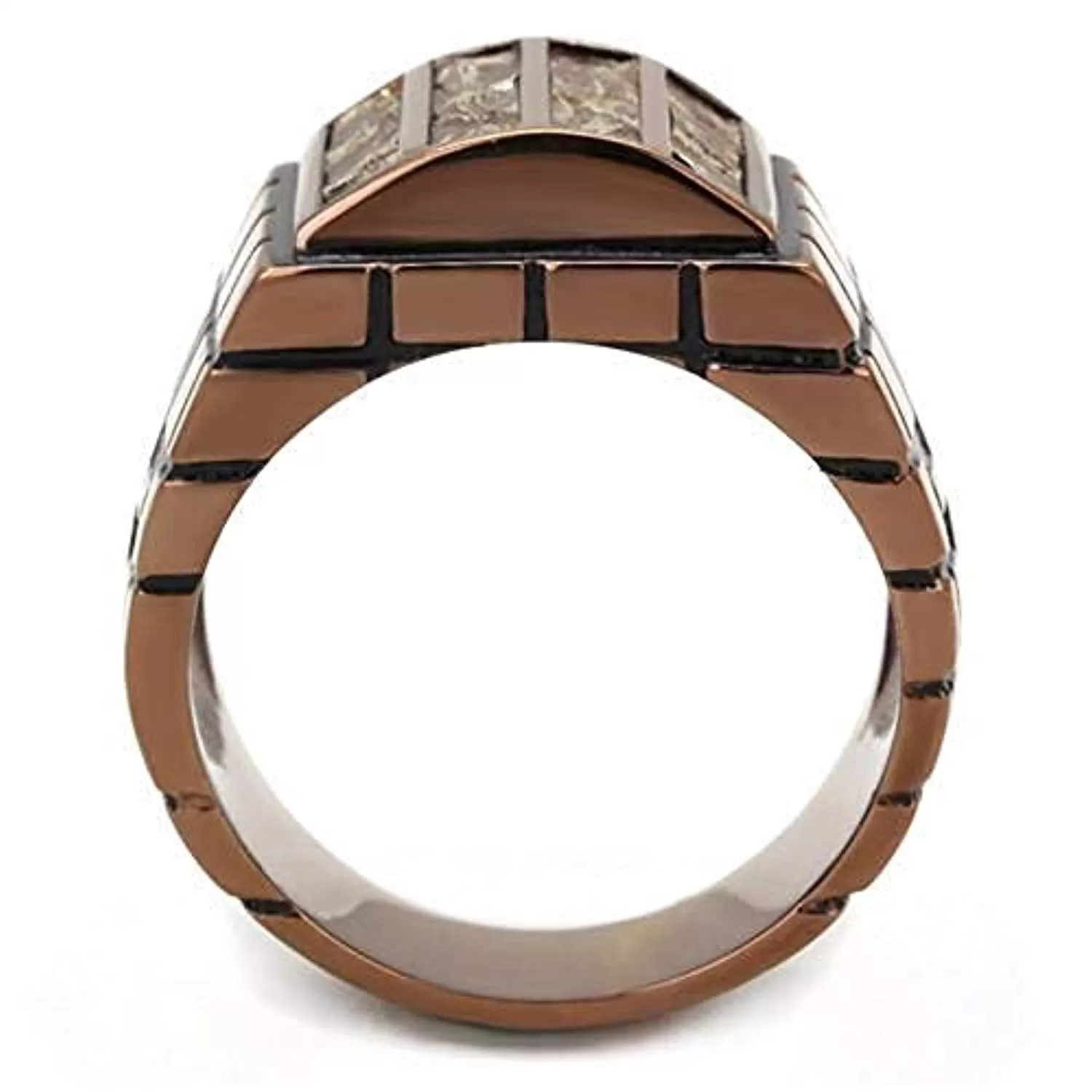 WildKlass Stainless Steel Ring IP Coffee Light Men Leather Multi Color