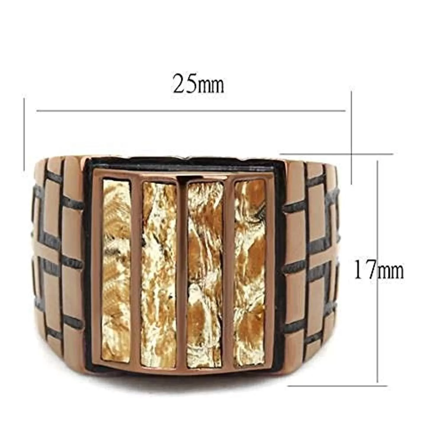 WildKlass Stainless Steel Ring IP Coffee Light Men Leather Multi Color