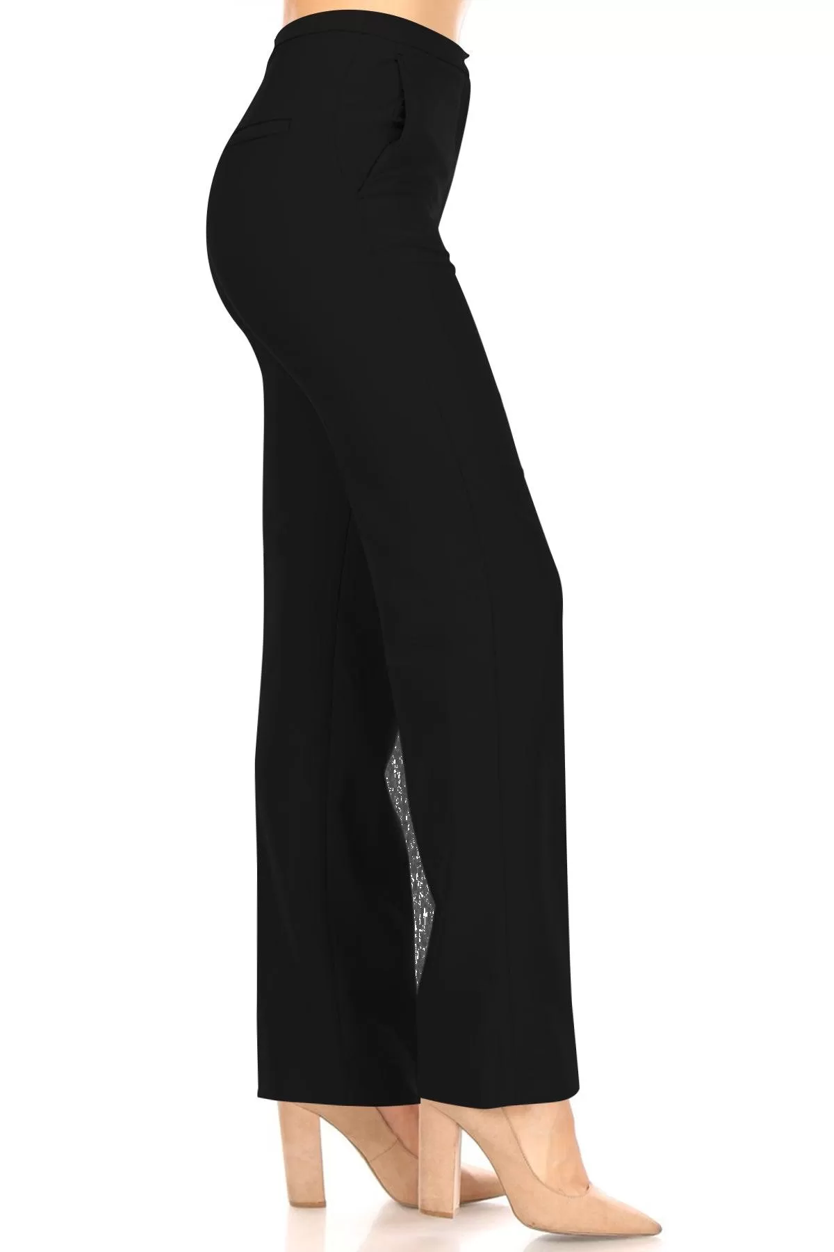 Women's Casual Straight Woven Dress Pants for Office Work