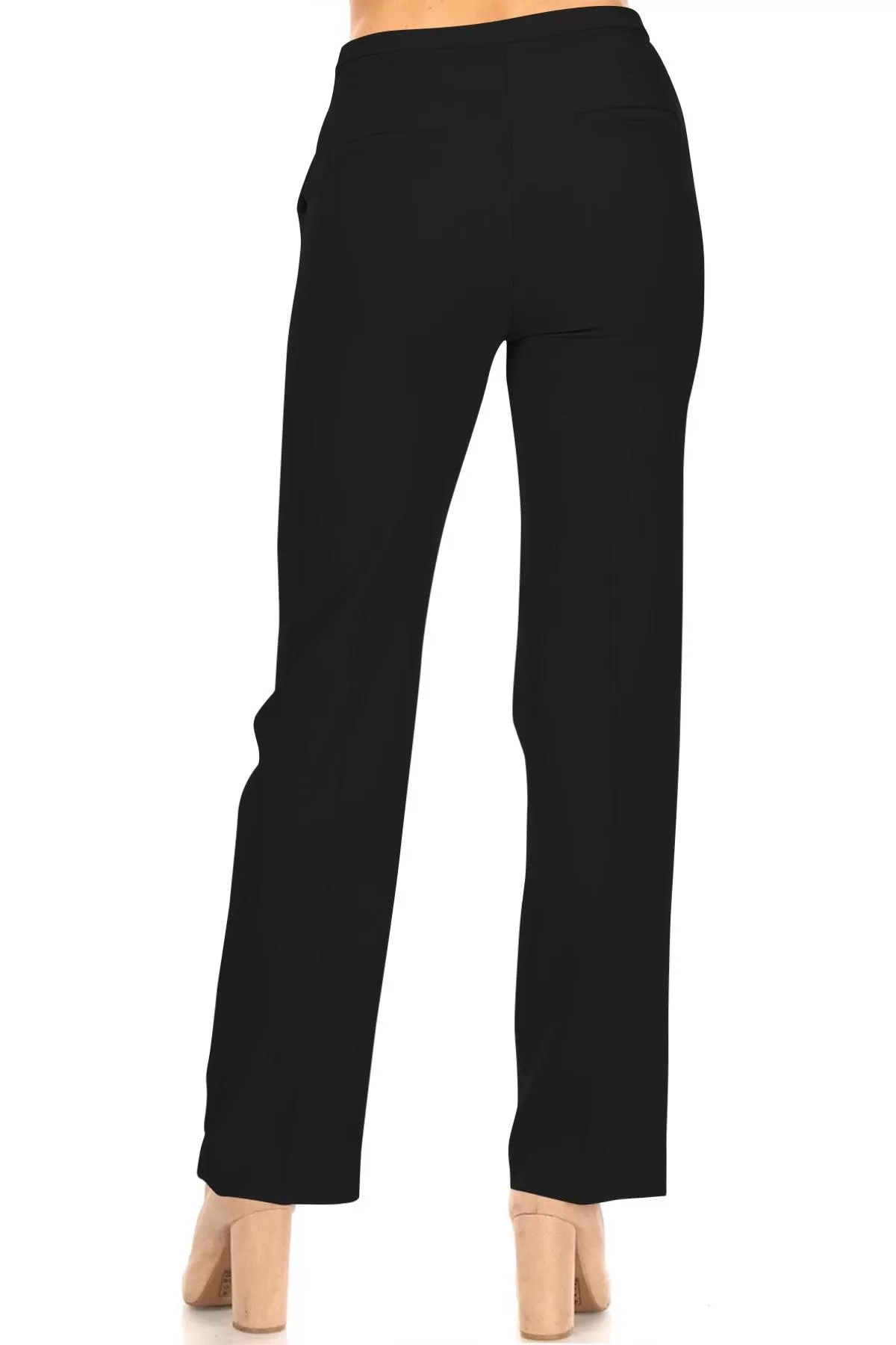 Women's Casual Straight Woven Dress Pants for Office Work