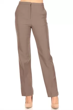 Women's Casual Straight Woven Dress Pants for Office Work