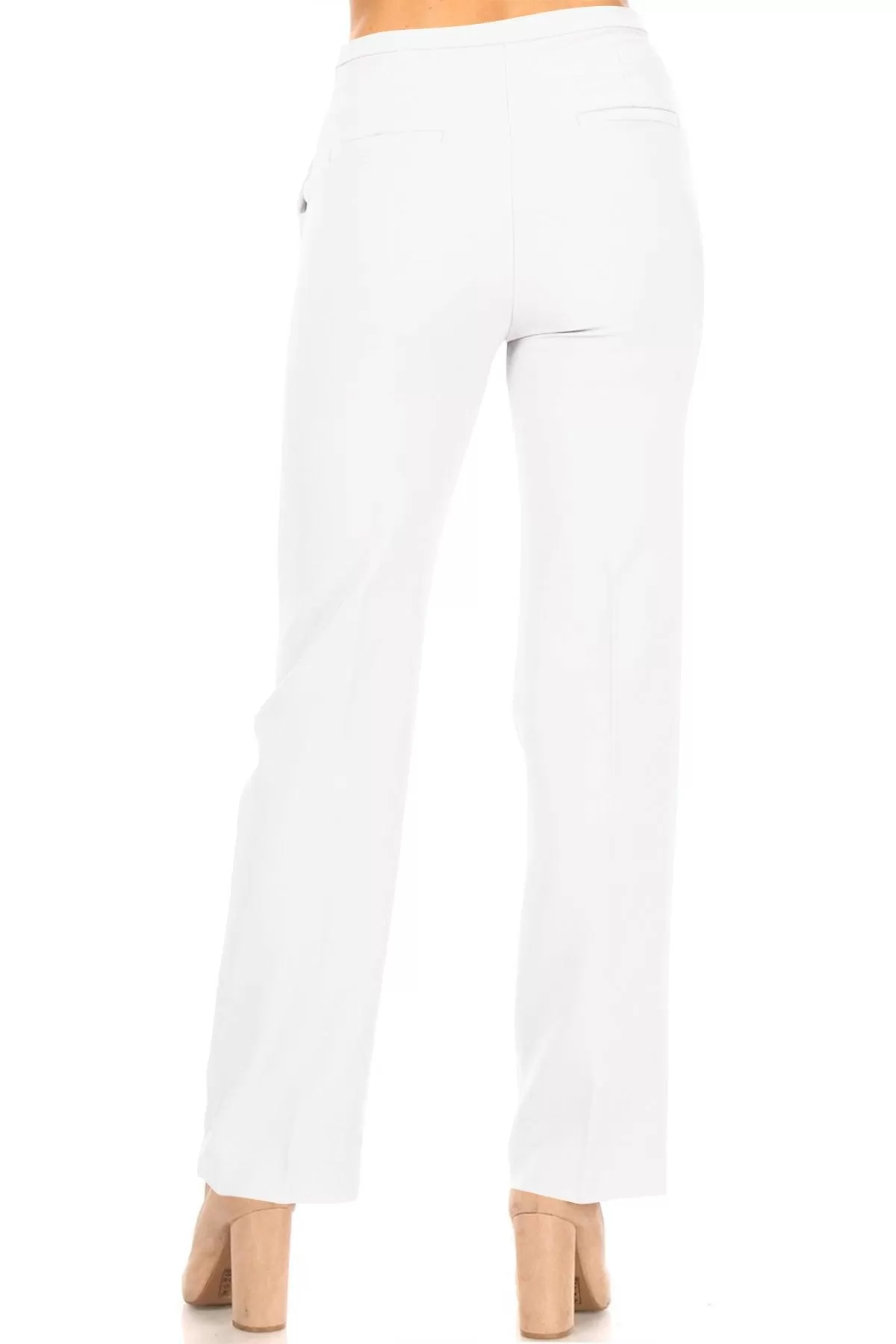 Women's Casual Straight Woven Dress Pants for Office Work