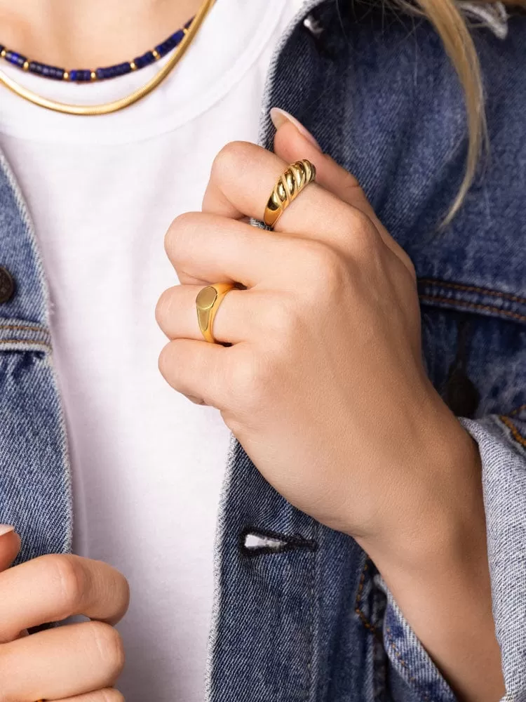 Women's Gold Croissant Ring