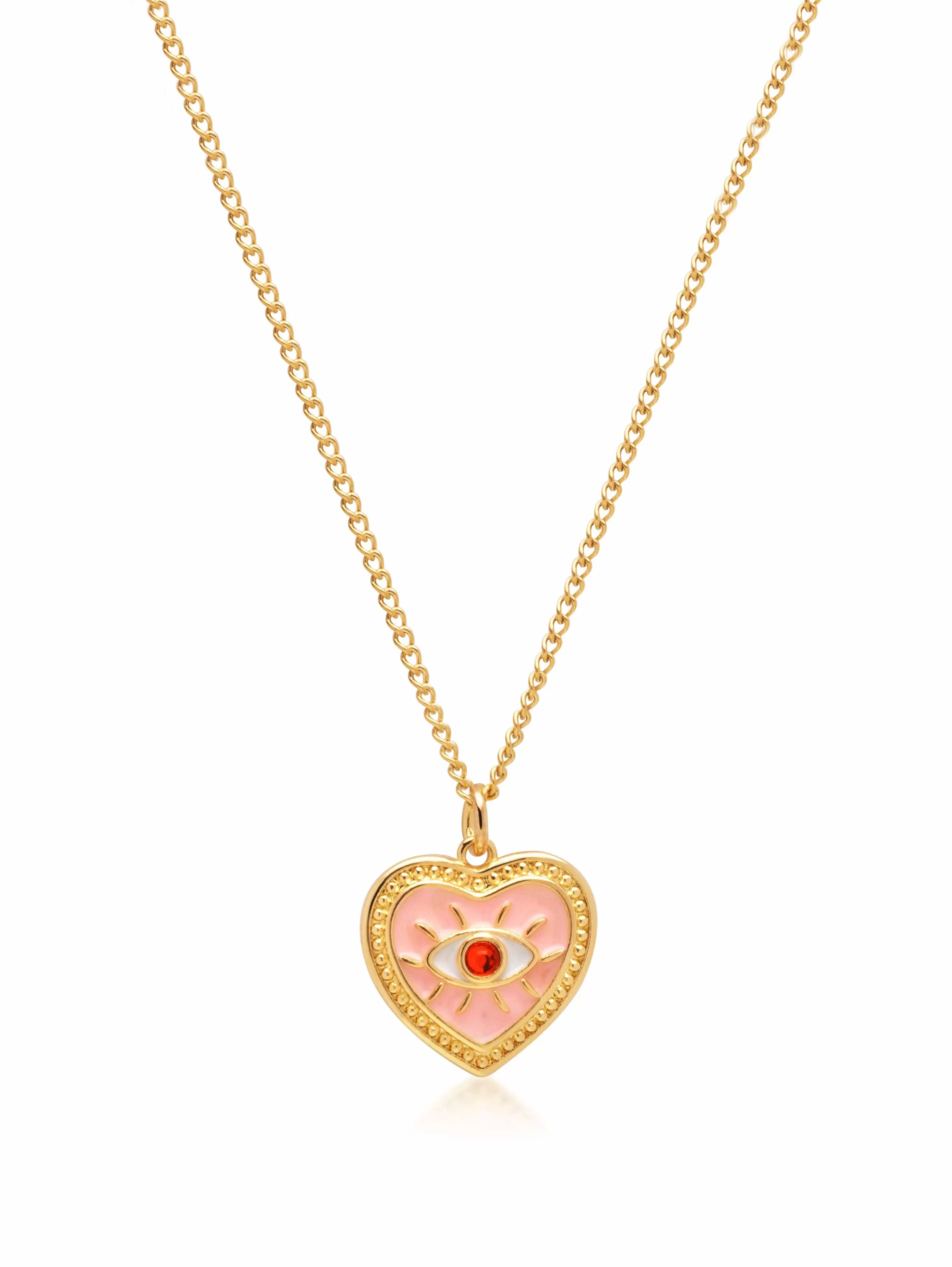 Women's Necklace with Pink Heart Pendant