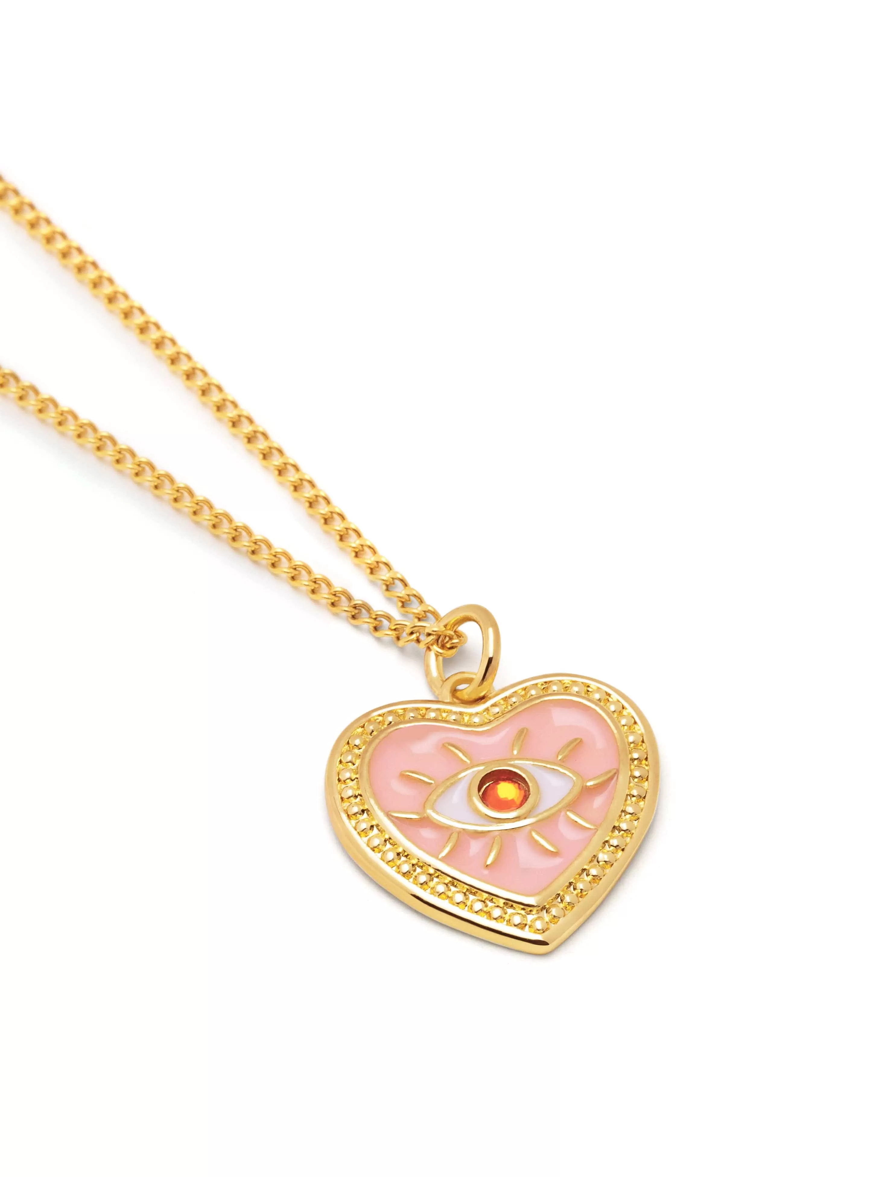 Women's Necklace with Pink Heart Pendant