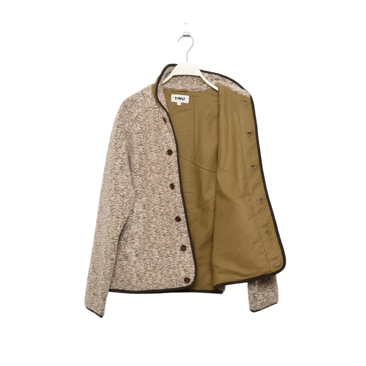 YMC Beach Wool Fleece Jacket beige marl