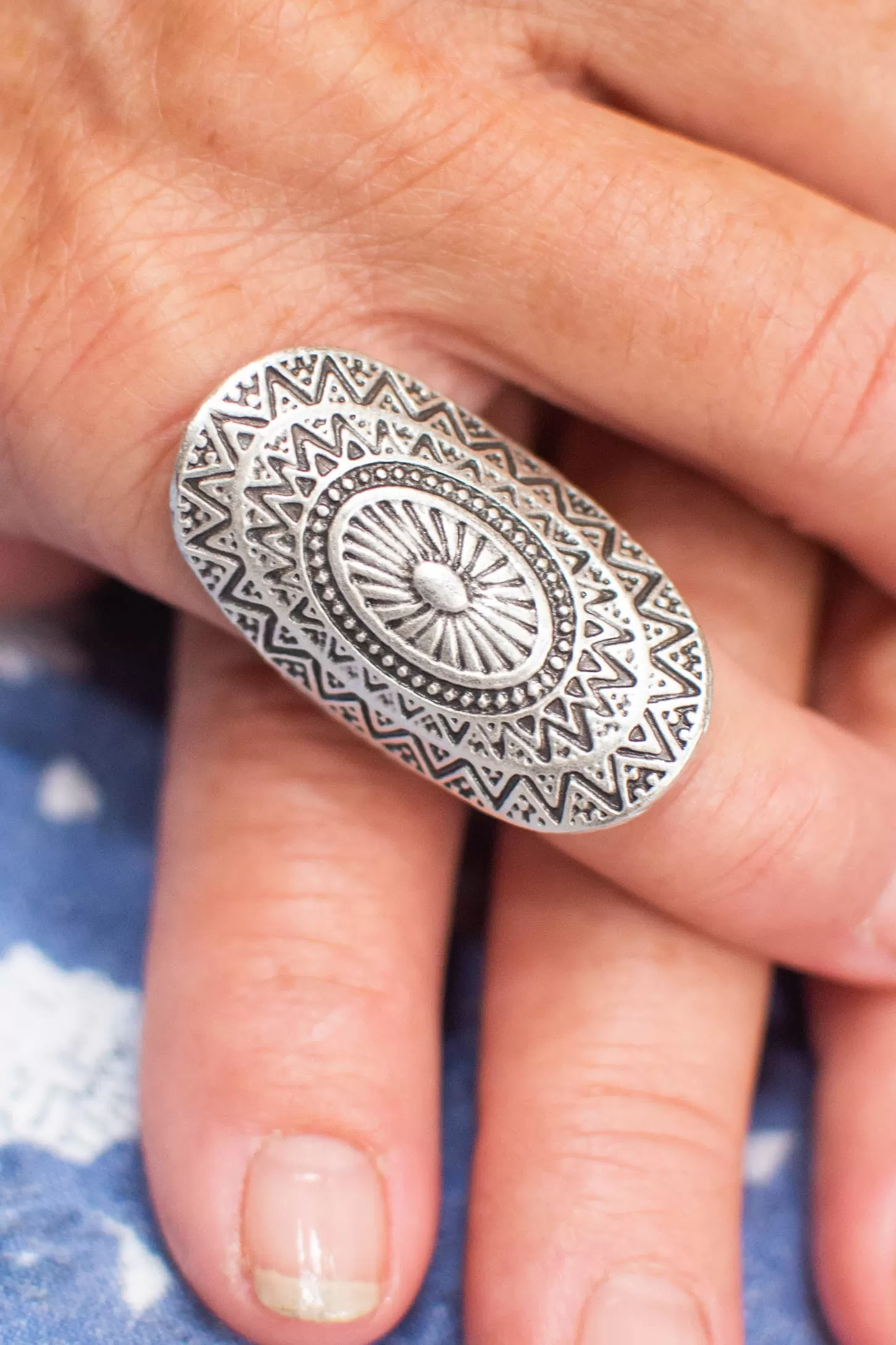 Zamak Celestial Mandala Adjustable Ring